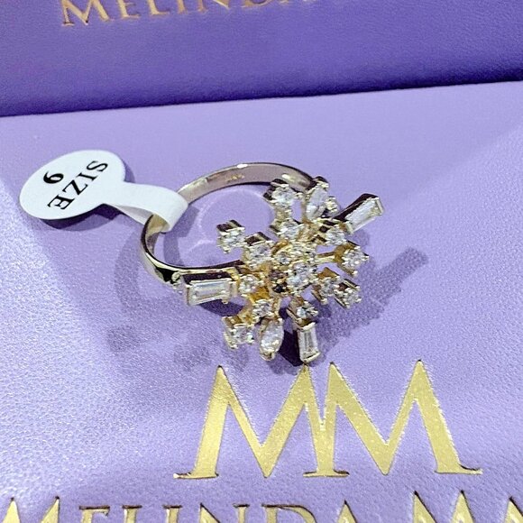 Melinda Maria Jewelry - Melinda Maria New Snowflake Diamondette Gold Ring Size 9